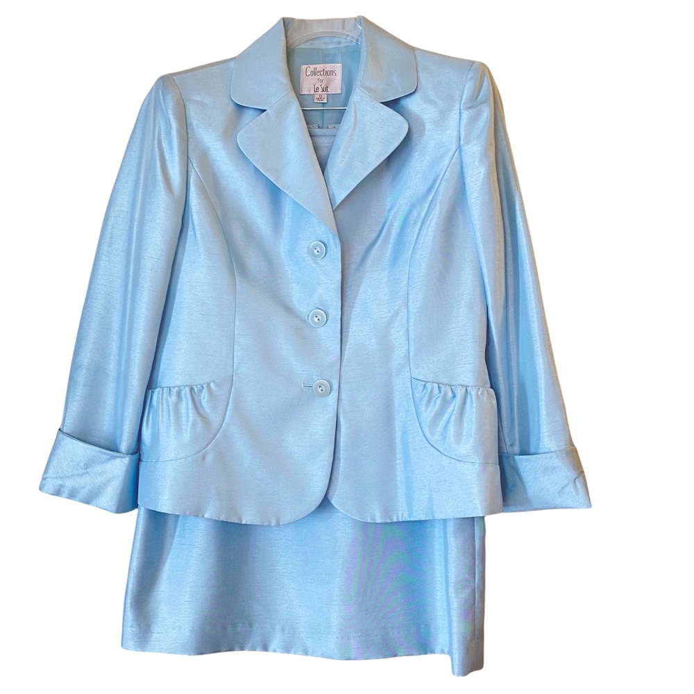 Turquoise skirt suit, size 12